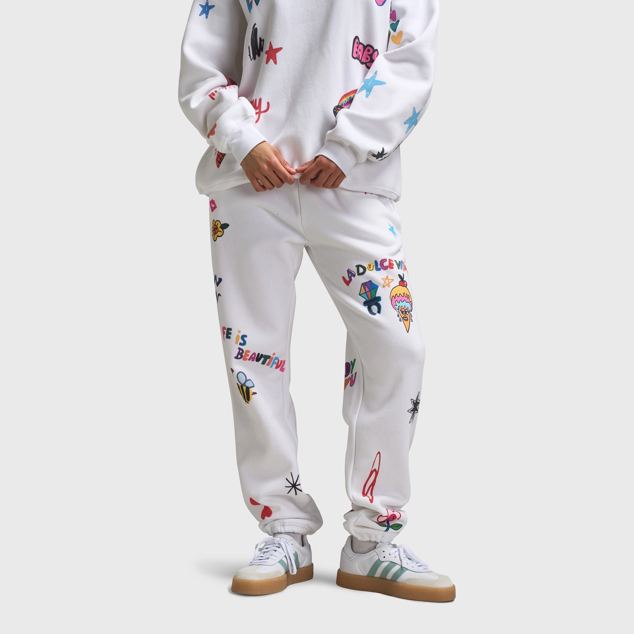 Mayfair x @iscreamcolour Women's Somebody Loves You Sweatpants / White