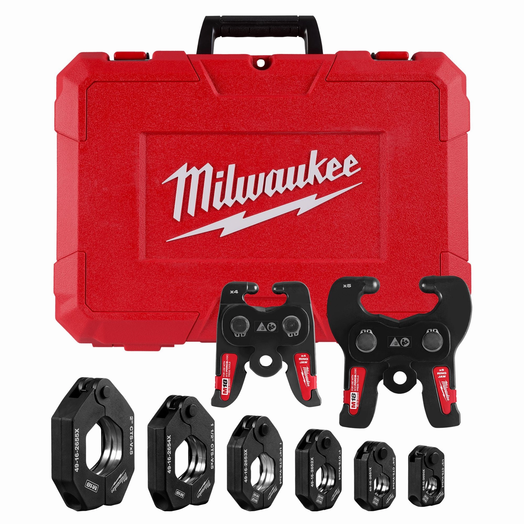 Milwaukee 1/2 in. - 2 in. CTS-V Pivoting Press Ring Kit for M18 FORCE LOGIC Press Tools (49-16-2662X)