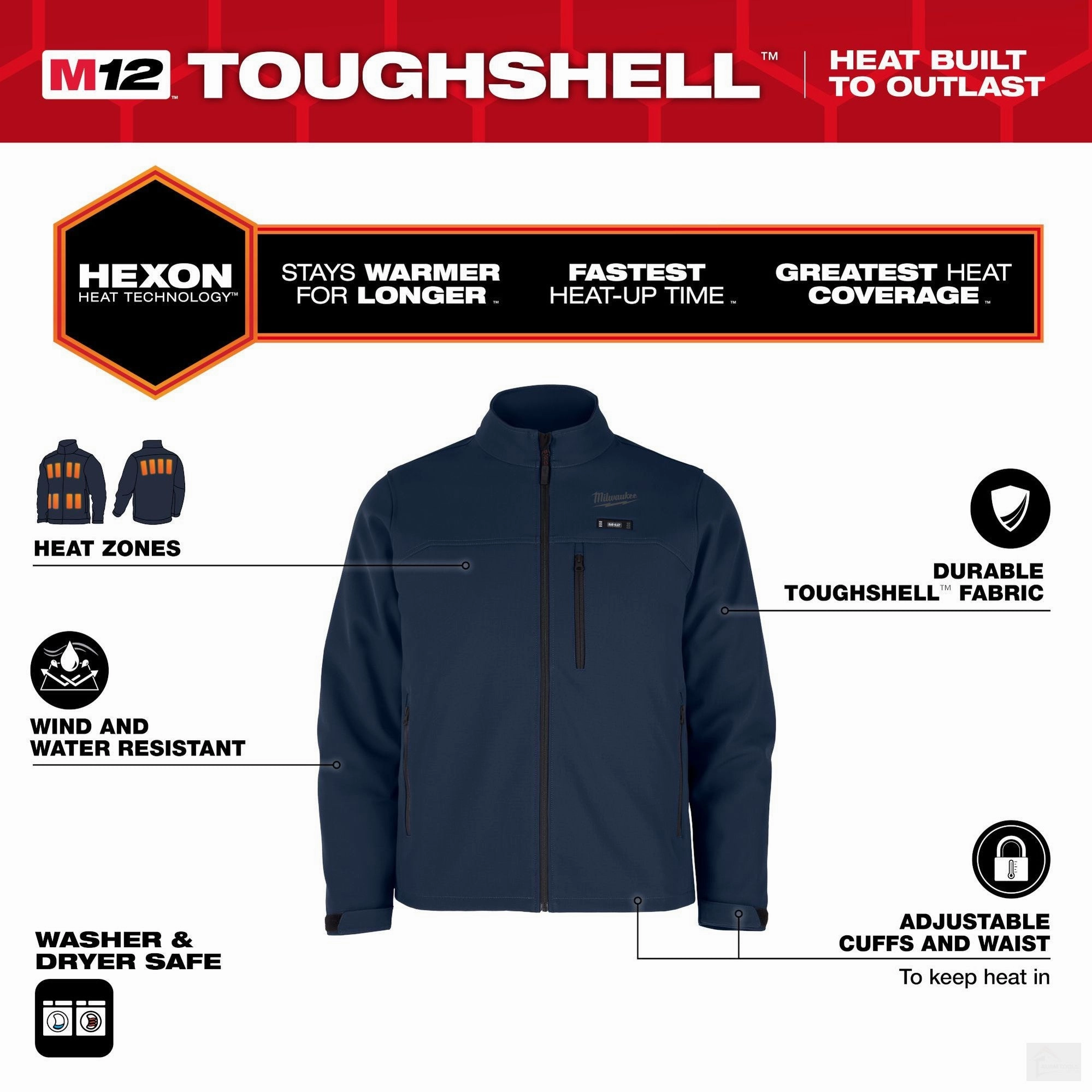 Milwaukee M12 Heated TOUGHSHELL Jacket Kit Blue (M100U-21)