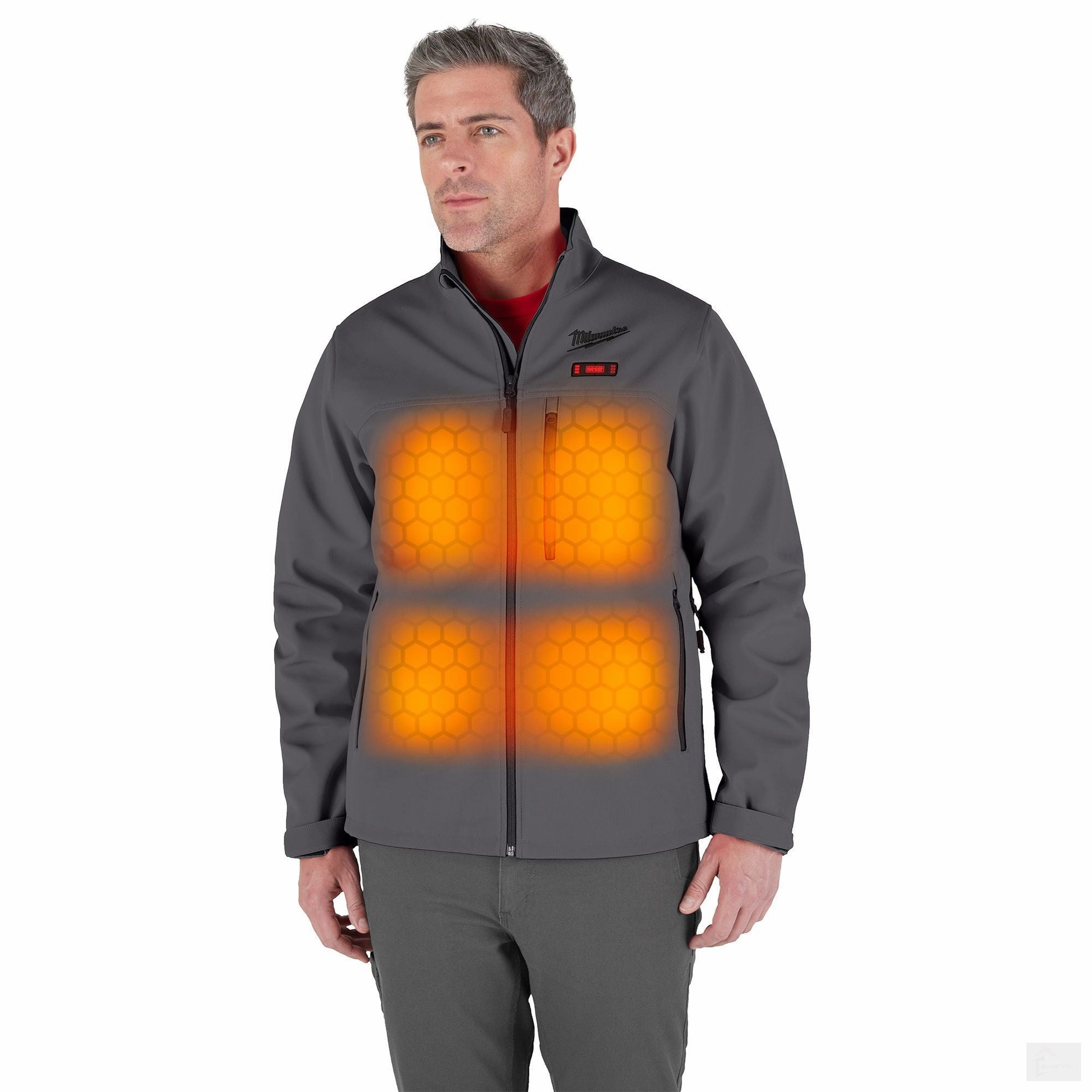 Milwaukee Men's M12 Lithium-Ion Cordless TOUGHSHELL Gray Heated Jacket (Jacket and Charger/Power Source Only) {M100G-20}