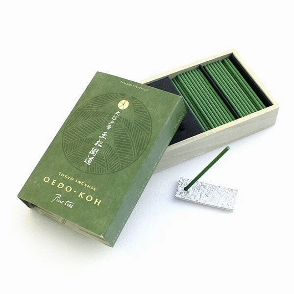 Nippon Kodo - Tamamatsu Kaido Tokyo Incense Sticks Oedo Koh with Incense Stand Aromatherapy Pine Tree (60 Sticks)