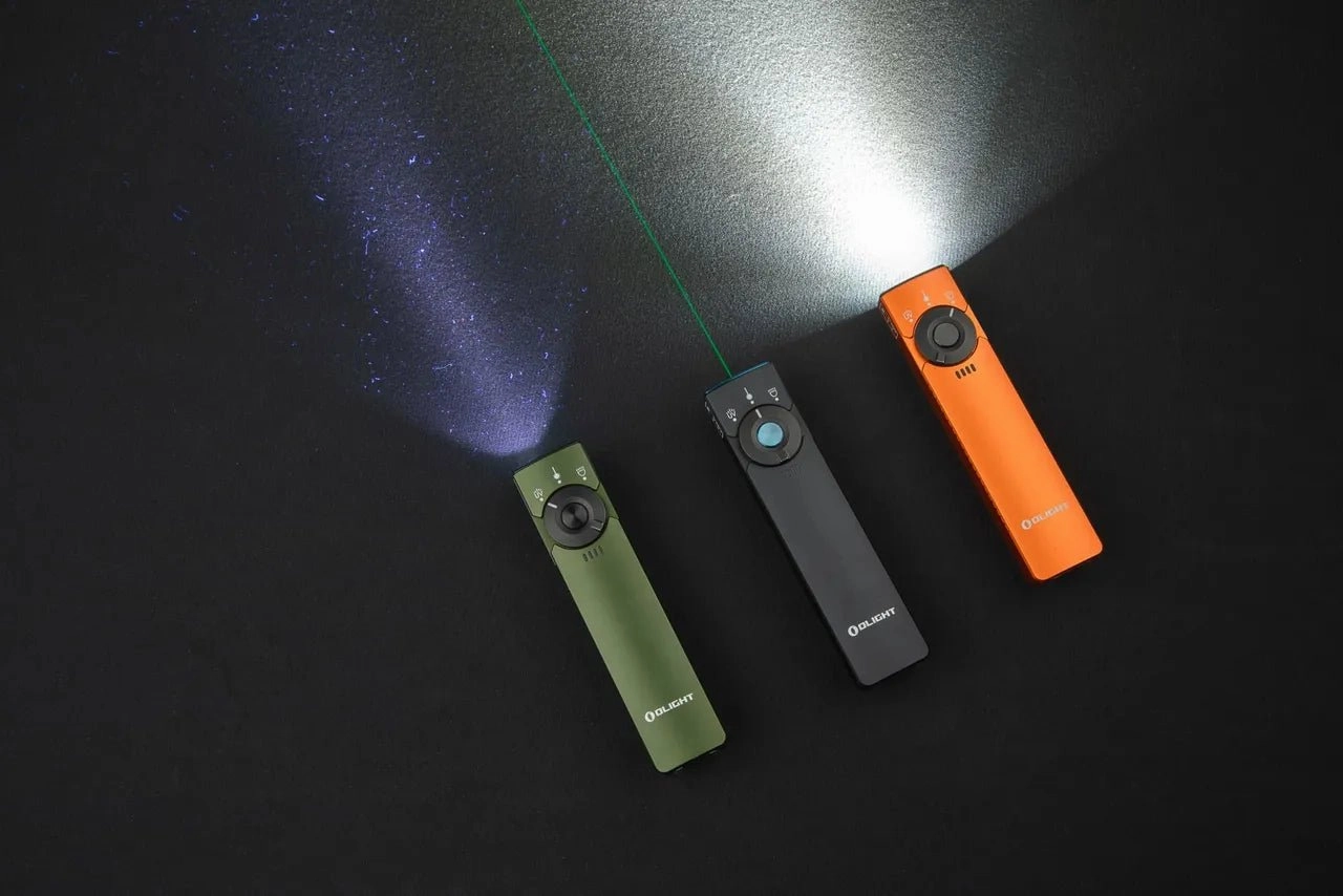 OLIGHT ARKFELDPRO - Olight Arkfeld Pro Flat EDC Flashlight with UV Light & Green Laser