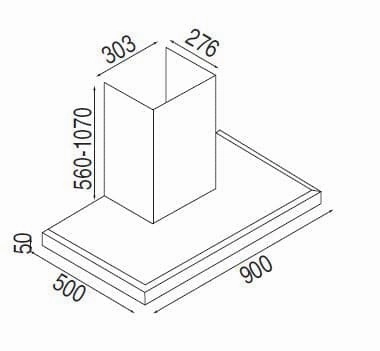 Parmco 900mm Low Profile Canopy RLCD-9G-1000L