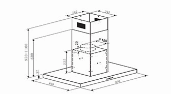 Parmco 900mm Low Profile Island Canopy T4-12LOW-9IS-1