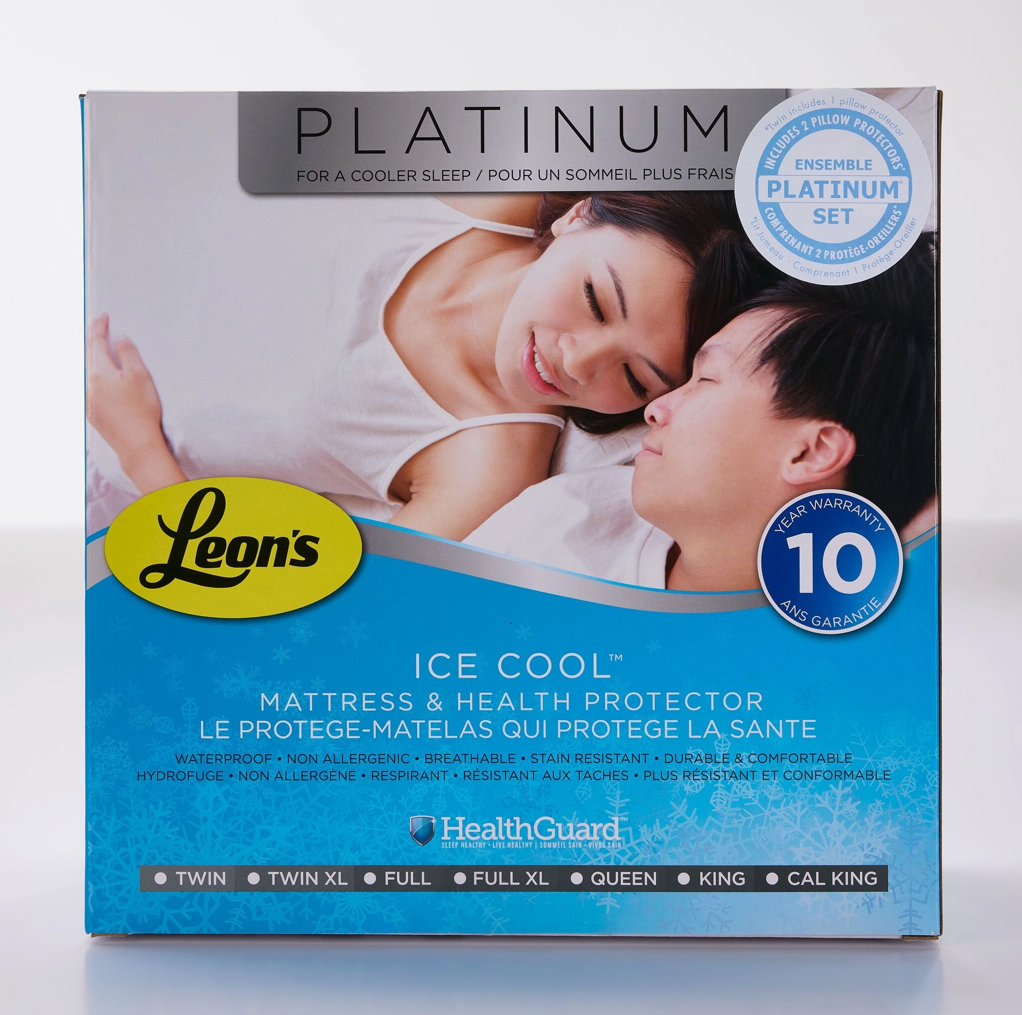 Platinum Queen Health Guard & Pillow Protectors Set - Ice Cool
