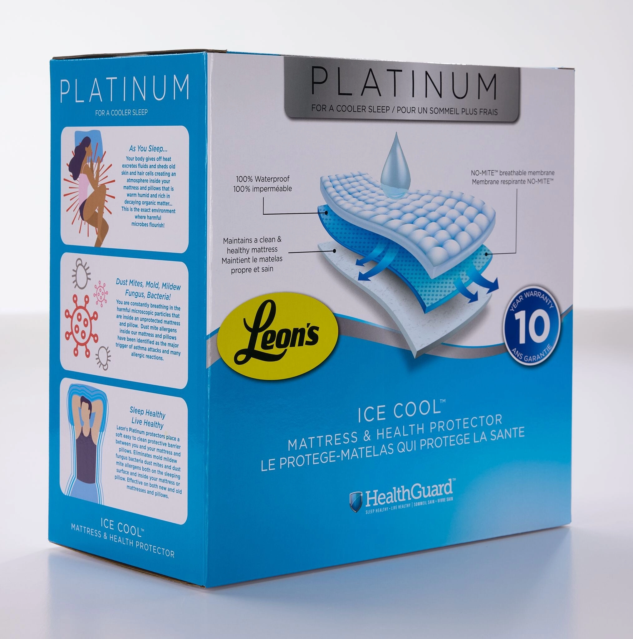Platinum Queen Health Guard & Pillow Protectors Set - Ice Cool