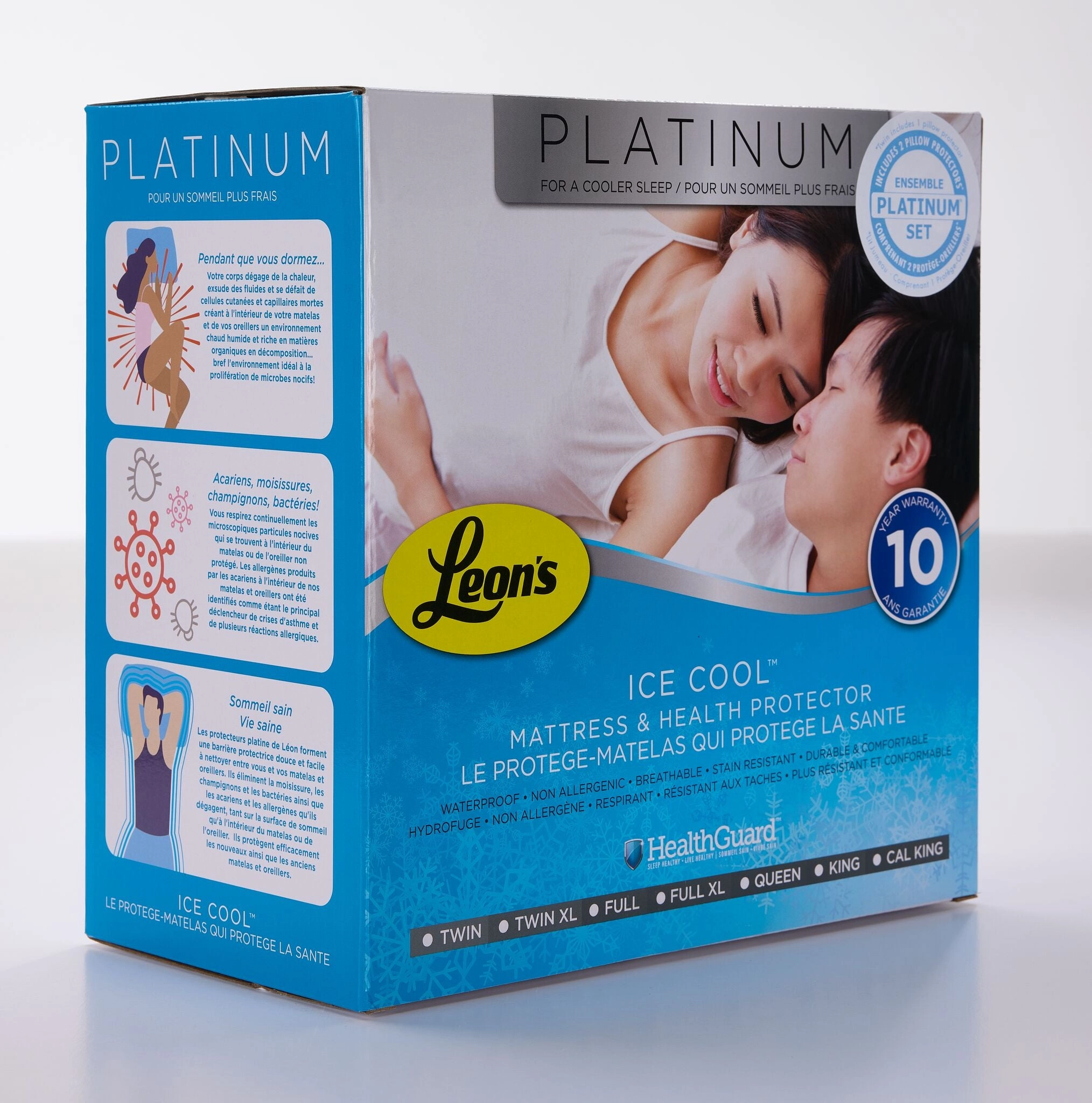 Platinum Queen Health Guard & Pillow Protectors Set - Ice Cool