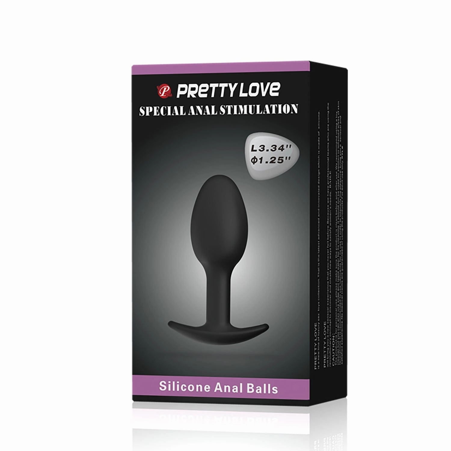 Pretty Love - Heavy Balls Silicone Butt Plug (Black)