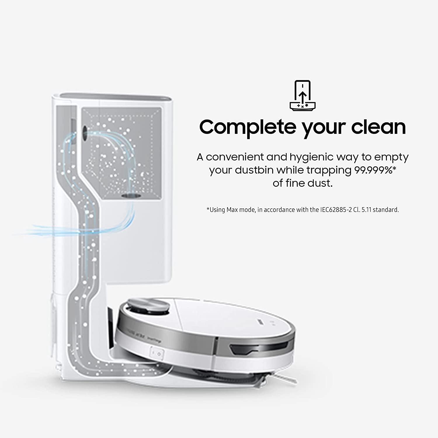 Samsung VR30T85513W/AA Jet Bot  Robot Vacuum with Clean Station, White