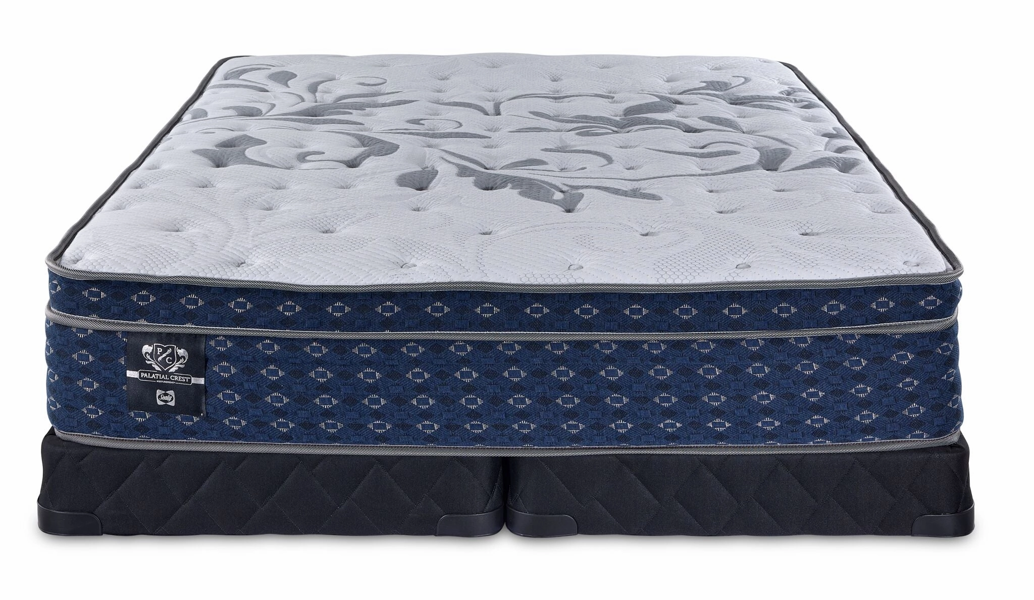 Sealy Posturepedic® Palatial Crest® Dara Firm Eurotop Queen Mattress and Low Profile Split Boxspring Set