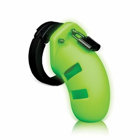 Shots - Ouch 3.5 Model 20 Cock Cage Glow in the Dark (Green)