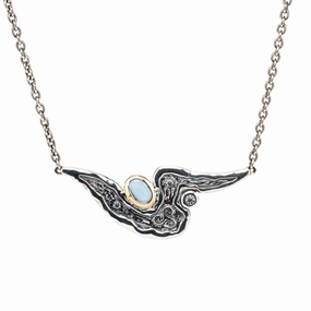 Silver and 10k Gold Rocks 'n Rivers Necklace - Sky Blue Topaz