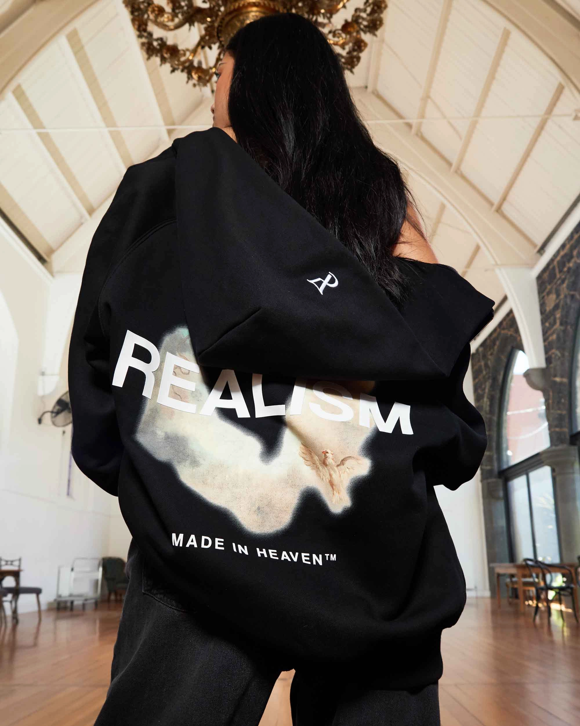 SSS REALISM HALO ZIP HOODIE BLACK