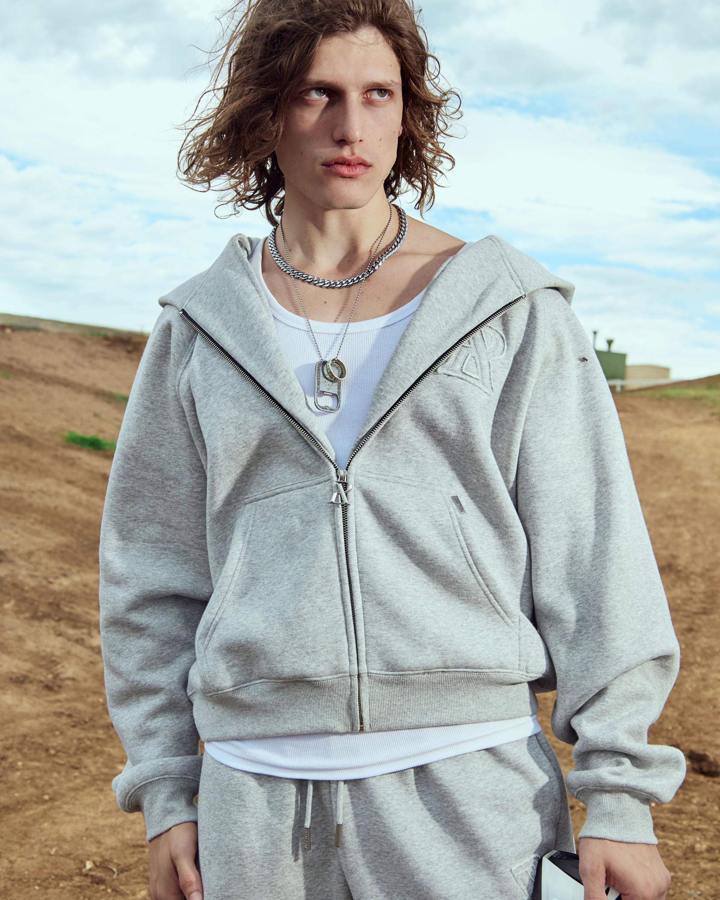 SSS REALISM LEGACY ZIP HOODIE GREY MARLE