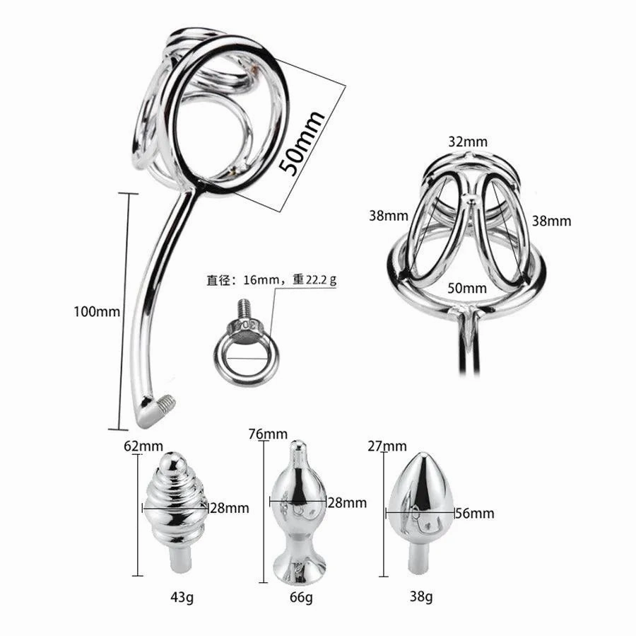Stainless Steel Combination Male Anal Hook