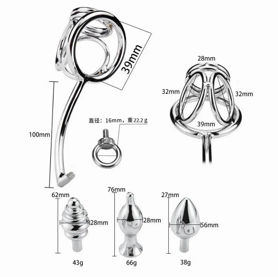 Stainless Steel Combination Male Anal Hook