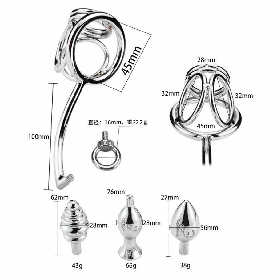 Stainless Steel Combination Male Anal Hook