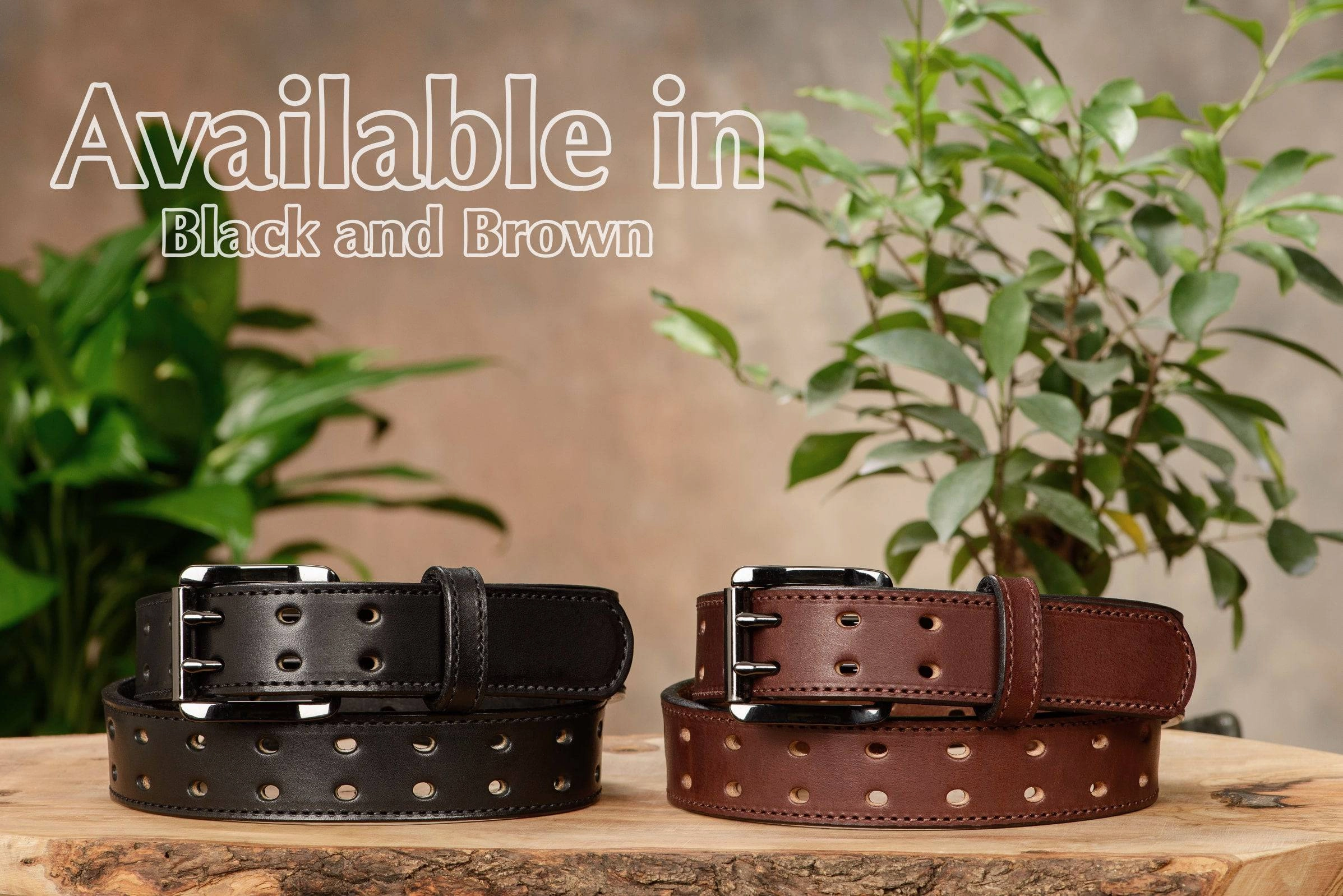 The Holey Bull: Brown Stitched Double Prong Max Thick 1.50"