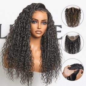 ZIP & GO WIGS | Deep Wave Natural Max Ear-to-Ear 13x5 Frontal HD Lace Wig Buy 1 Get 1 Free Replaceable Top